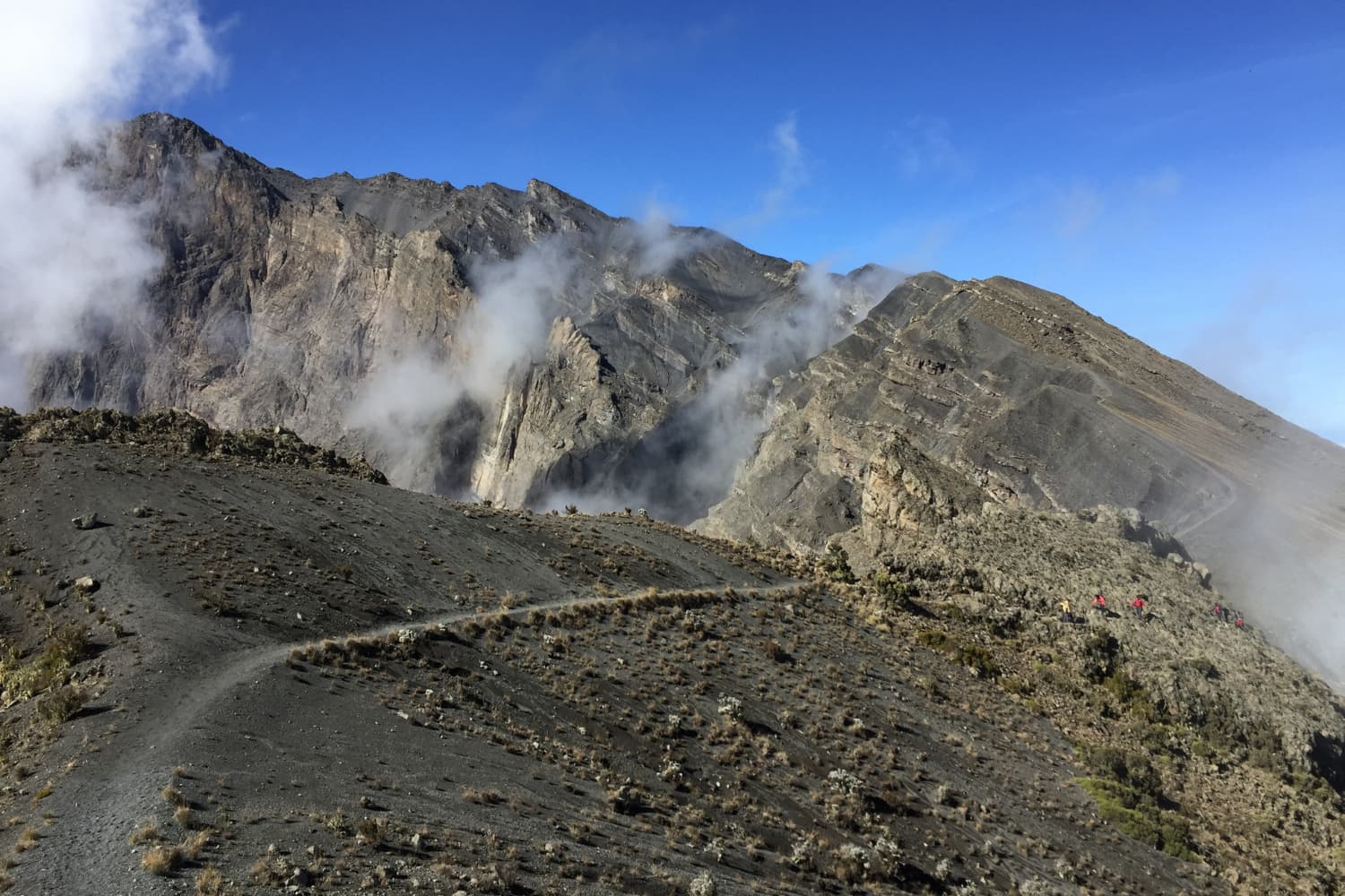 The Ash-cone (12,090 ft. | 3,685 m); descent to Momella Gate